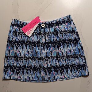 LILLY PULITZER Skort Colette Low Tide Navy Sails and Stripes Size 0 NWT